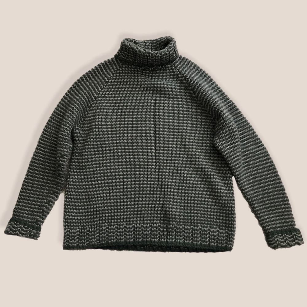 Vintage 90s Y2k J. Crew Chunky Oversized Boxy Wool Turtleneck Sweater